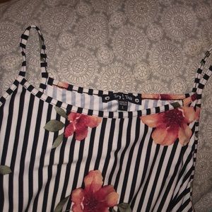 Black Striped Floral boutique Dress